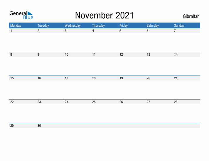 Fillable November 2021 Calendar