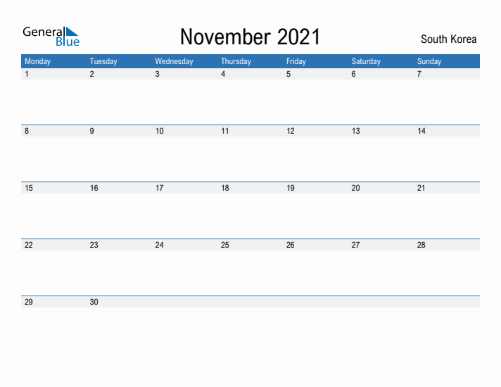 Fillable November 2021 Calendar