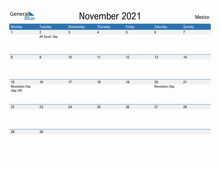 Fillable November 2021 Calendar