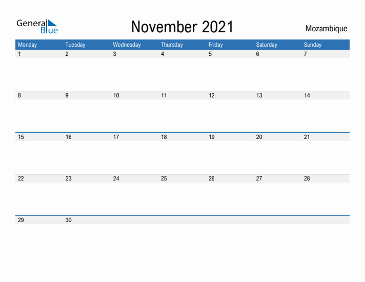 Fillable November 2021 Calendar