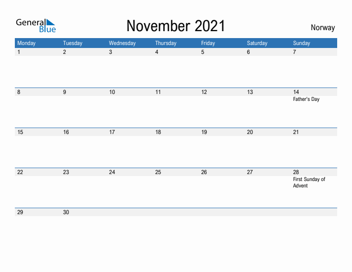 Fillable November 2021 Calendar