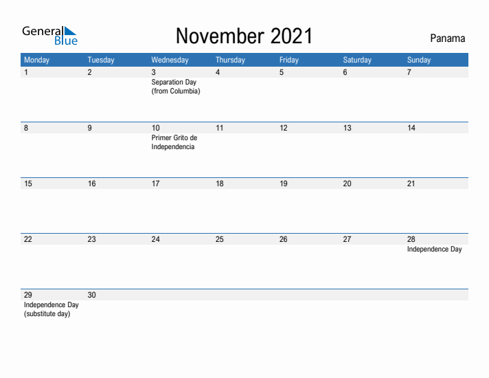 Fillable November 2021 Calendar