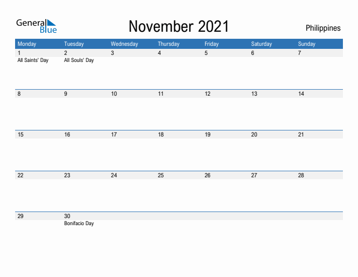 Fillable November 2021 Calendar