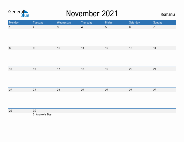 Fillable November 2021 Calendar