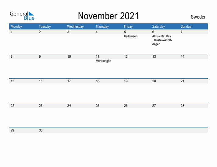 Fillable November 2021 Calendar