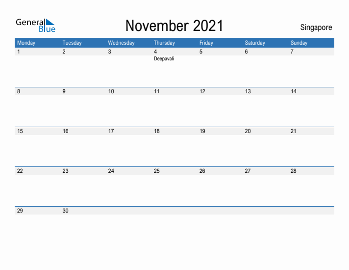 Fillable November 2021 Calendar