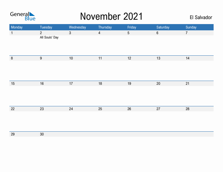 Fillable November 2021 Calendar