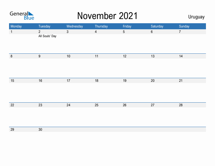 Fillable November 2021 Calendar