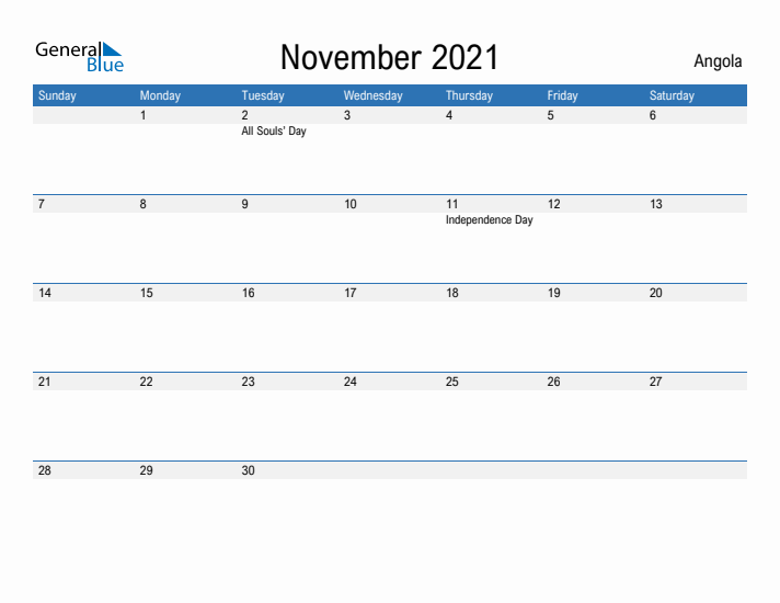 Fillable November 2021 Calendar