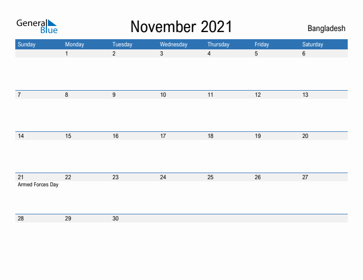 Fillable November 2021 Calendar