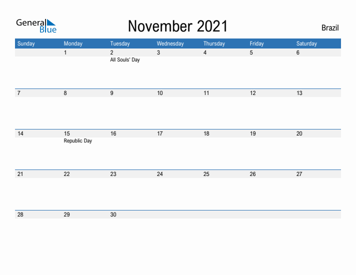 Fillable November 2021 Calendar