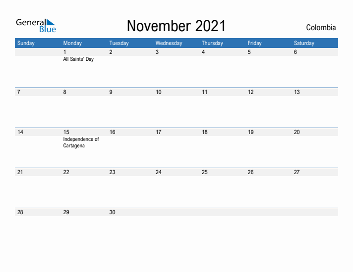 Fillable November 2021 Calendar