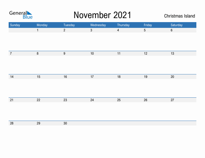 Fillable November 2021 Calendar