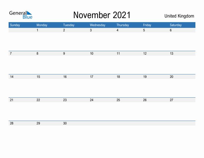 Fillable November 2021 Calendar