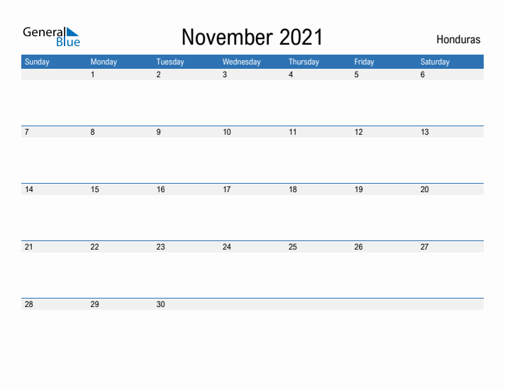 Fillable November 2021 Calendar