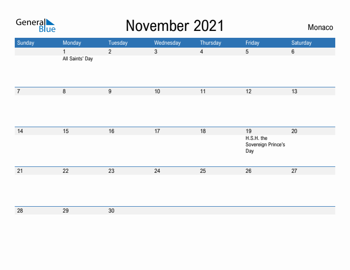 Fillable November 2021 Calendar