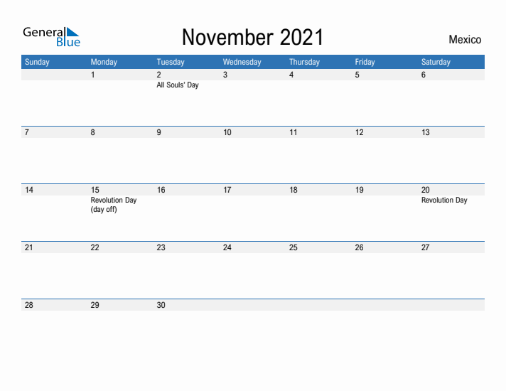 Fillable November 2021 Calendar