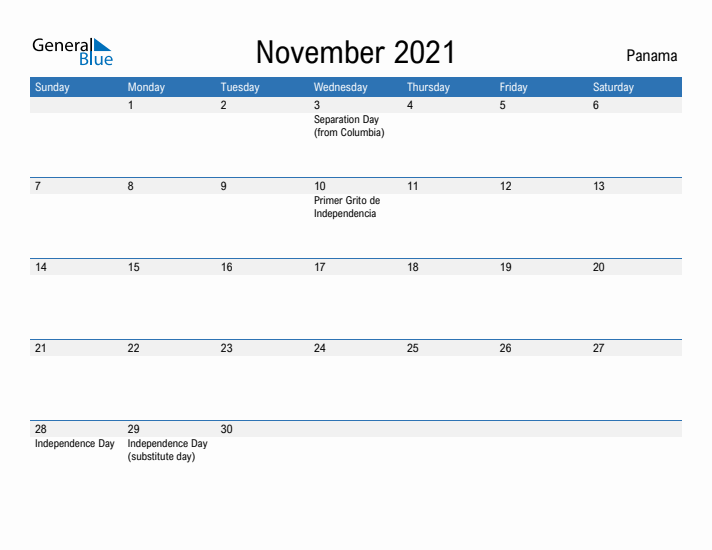 Fillable November 2021 Calendar