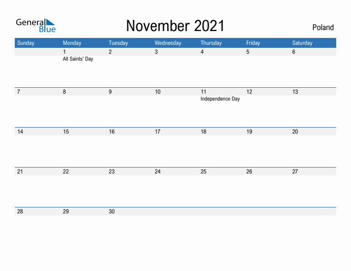 Fillable November 2021 Calendar