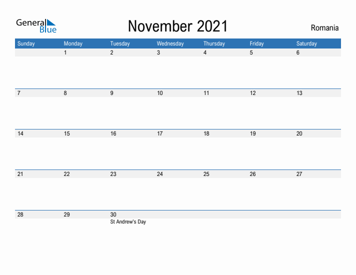 Fillable November 2021 Calendar