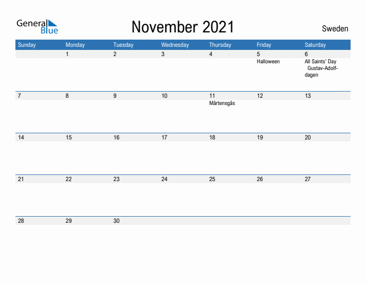 Fillable November 2021 Calendar