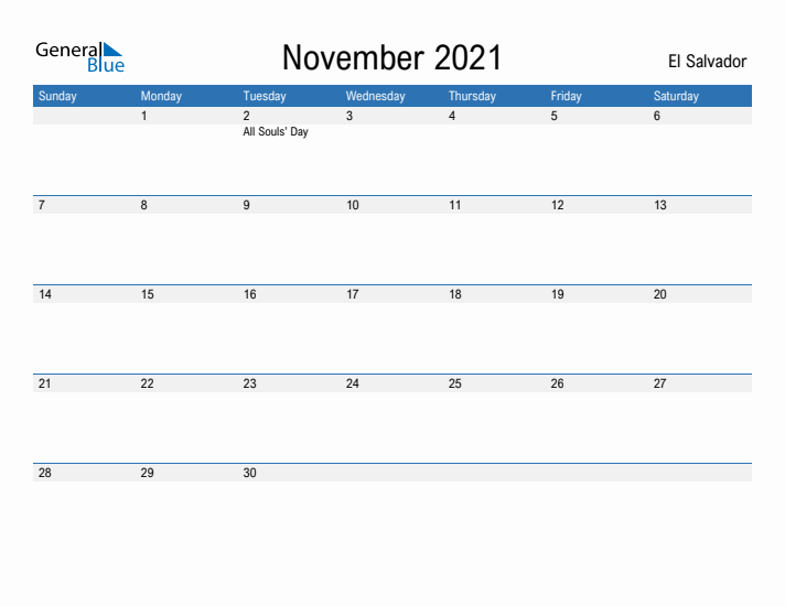 Fillable November 2021 Calendar