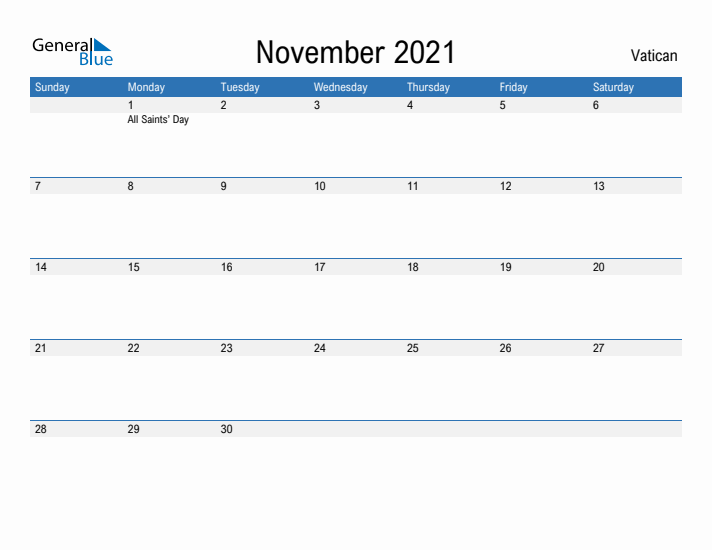 Fillable November 2021 Calendar