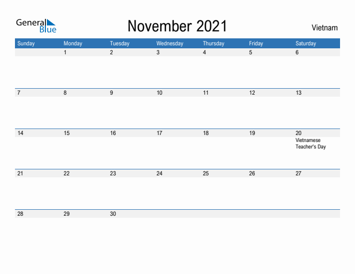 Fillable November 2021 Calendar