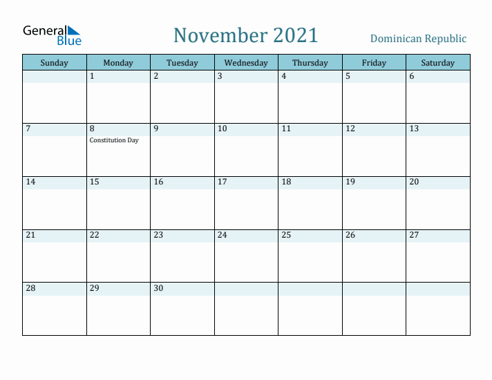 November 2021 Calendar with Holidays