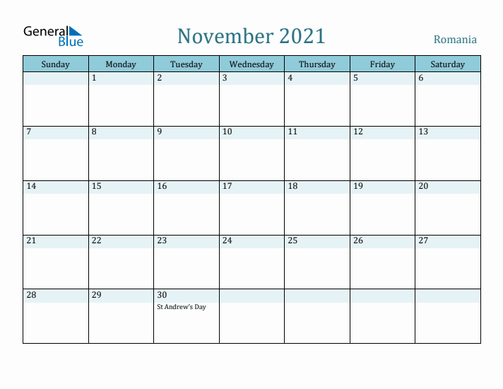 November 2021 Calendar with Holidays