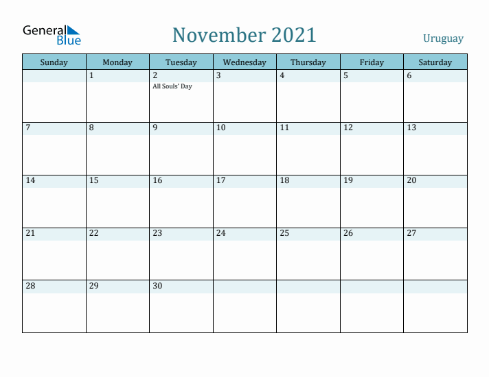 November 2021 Calendar with Holidays