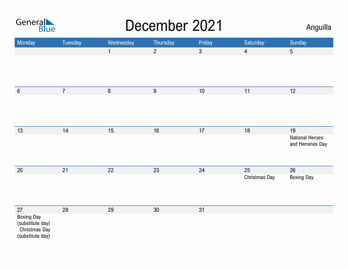 Fillable December 2021 Calendar