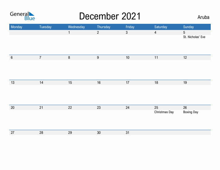 Fillable December 2021 Calendar