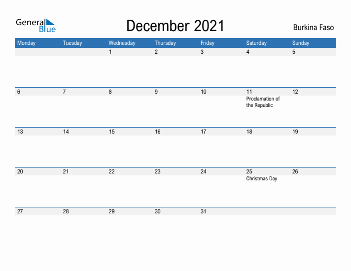 Fillable December 2021 Calendar