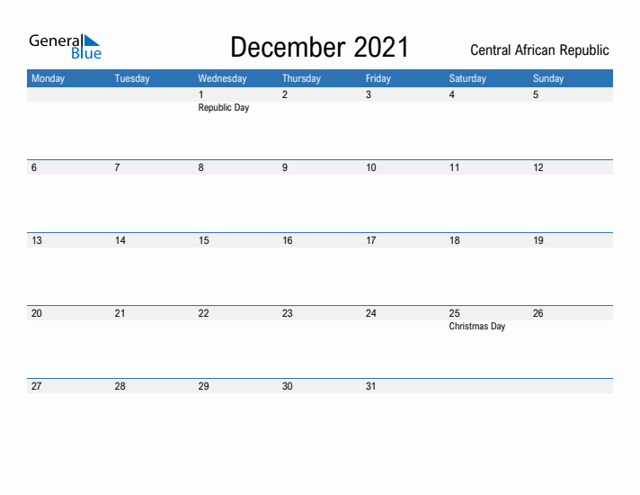 Fillable December 2021 Calendar