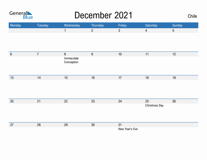 Fillable December 2021 Calendar