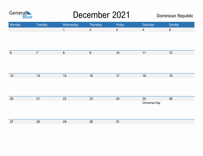 Fillable December 2021 Calendar