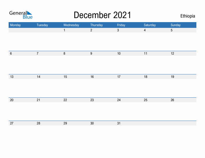 Fillable December 2021 Calendar