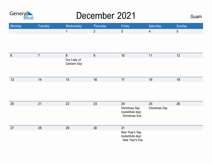 Fillable December 2021 Calendar