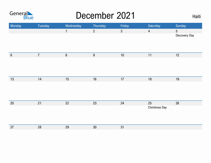 Fillable December 2021 Calendar