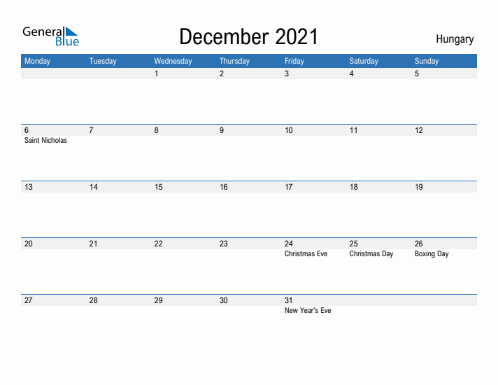 Fillable December 2021 Calendar