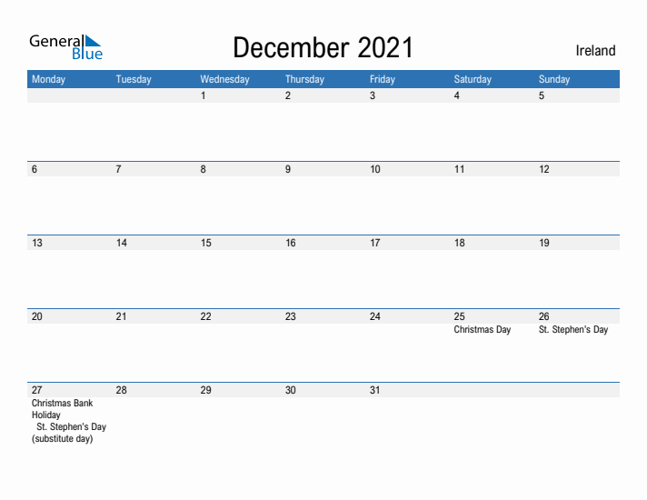 Fillable December 2021 Calendar