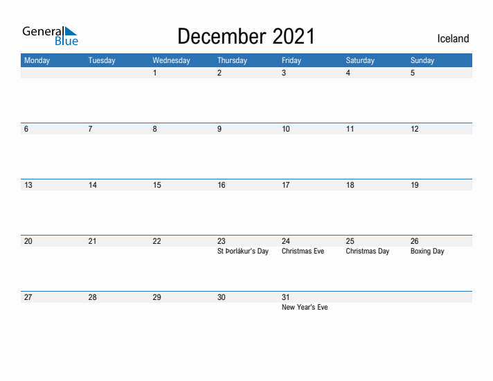 Fillable December 2021 Calendar