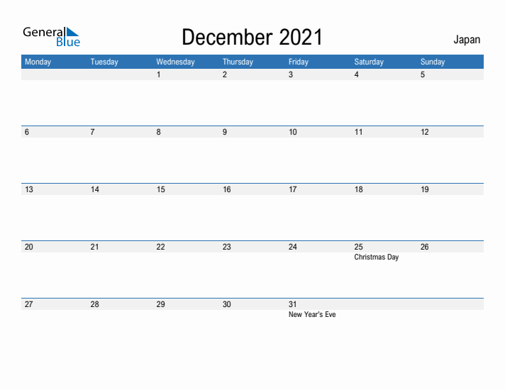 Fillable December 2021 Calendar