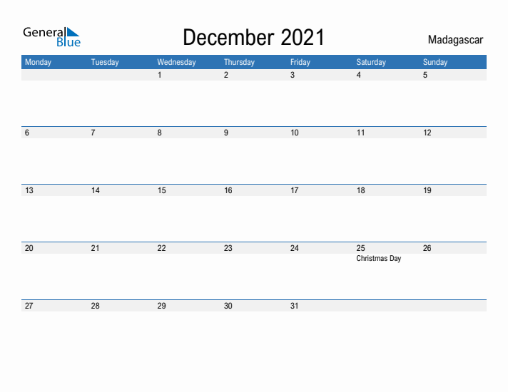 Fillable December 2021 Calendar