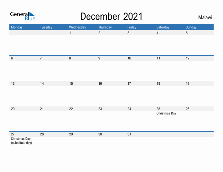 Fillable December 2021 Calendar