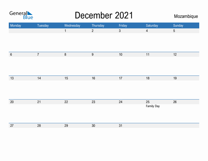 Fillable December 2021 Calendar