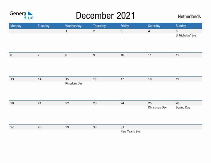 Fillable December 2021 Calendar