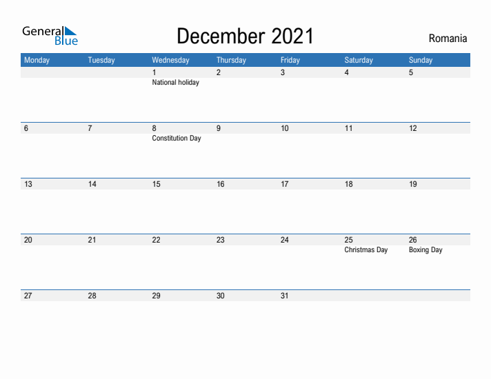 Fillable December 2021 Calendar