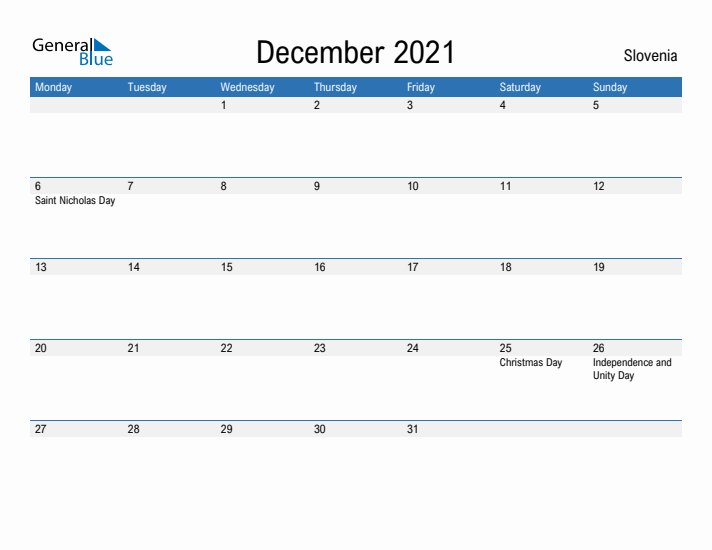 Fillable December 2021 Calendar